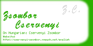 zsombor cservenyi business card